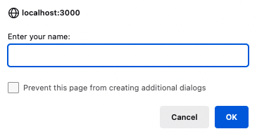 A prompt dialog in Firefox